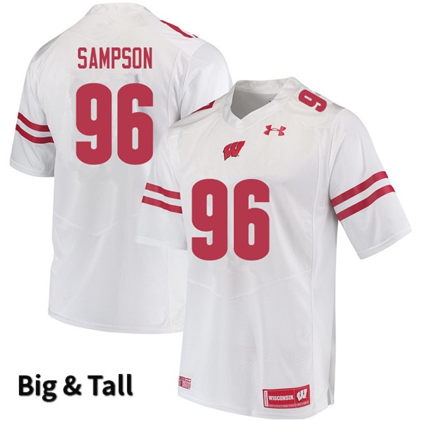 Wisconsin Badgers Men's #96 Cormac Sampson NCAA Under Armour Authentic White Big & Tall College Stitched Football Jersey HK40Z12WL